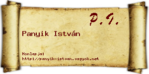 Panyik István névjegykártya